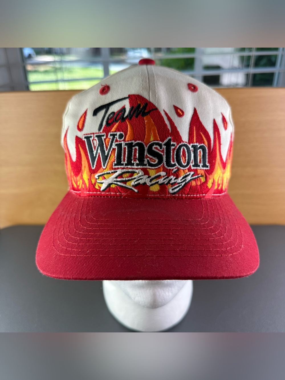 VTG 90s Winston Racing Flames NASCAR Cigarettes Salem Bowman Gray Snapback Hat